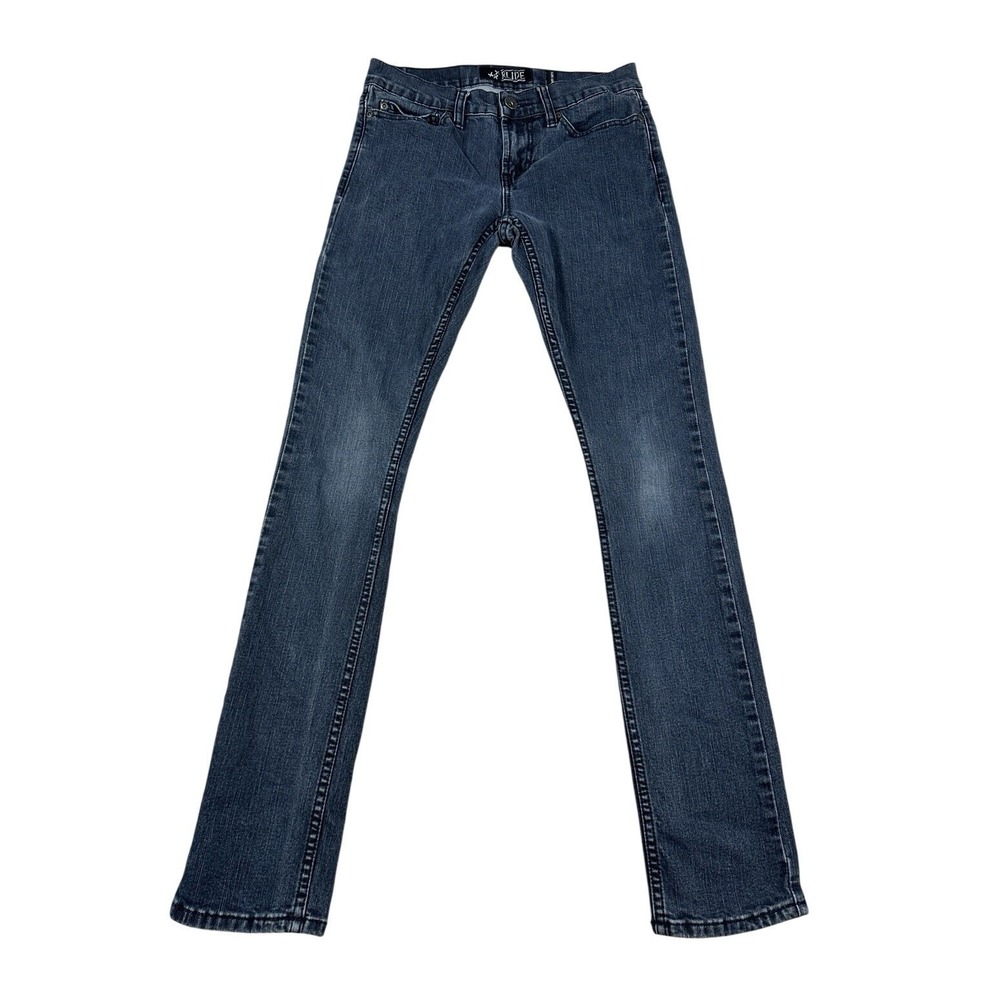 Rude Mens Super Skinny Jeans Dark Wash‎ Blue Denim Grunge Slim Fit 28 X 32